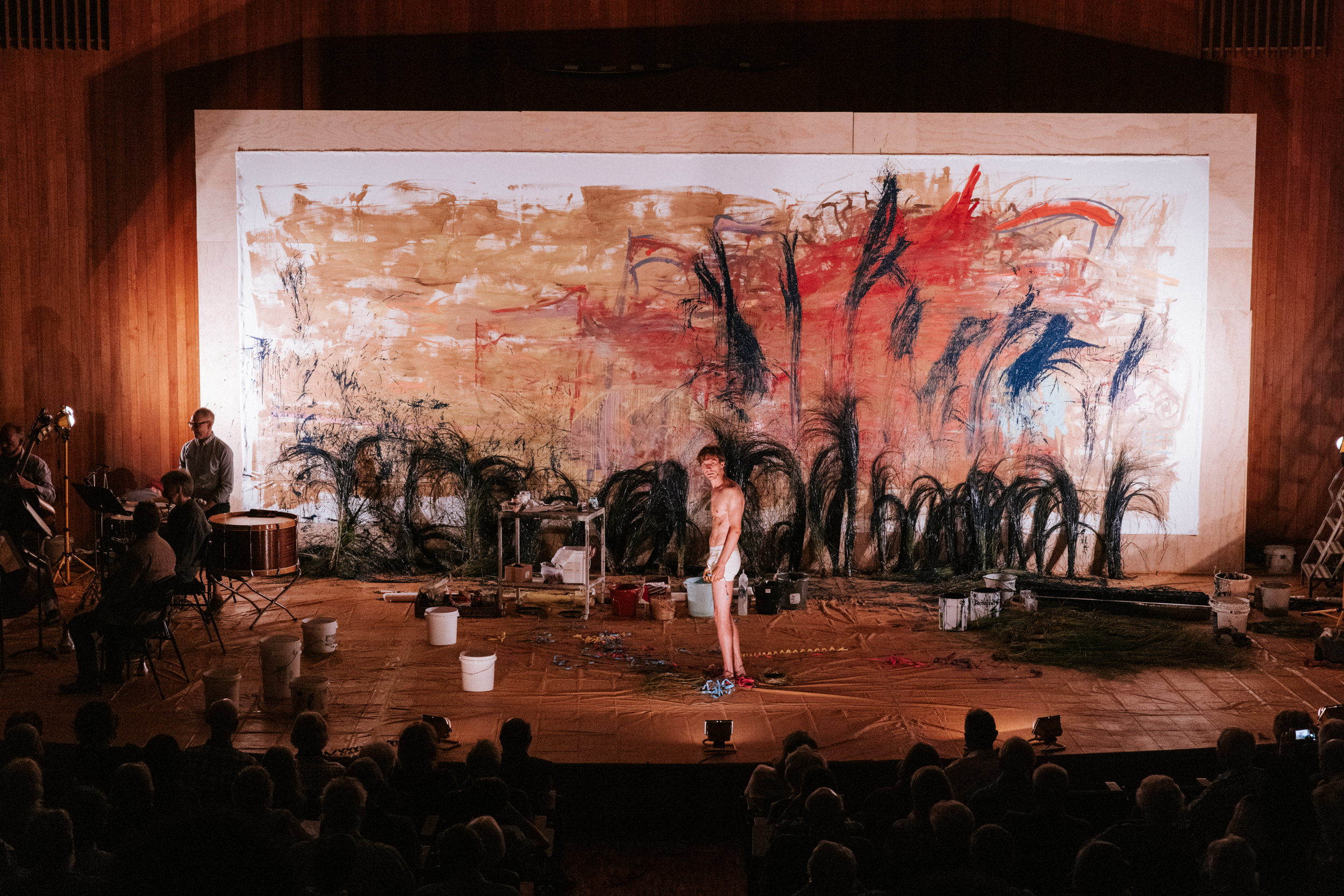 Mitch Riley (actor and collaborator) mid performance