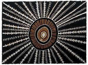 Pauletta Kerinaiua (b.1982)  Kulama  2017  natural ochres on paper 56 x 76cm  Purchased 2020. UNSW Art Collection  © Pauletta Kerinaiua /Copyright Agency, Australia